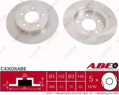 ABE C43026ABE — Tarcza hamulcowa