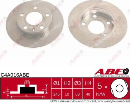 ABE C4A016ABE — Tarcza hamulcowa
