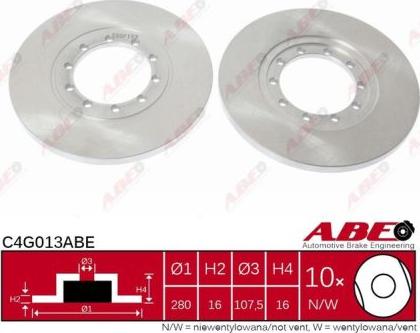 ABE C4G013ABE — Tarcza hamulcowa