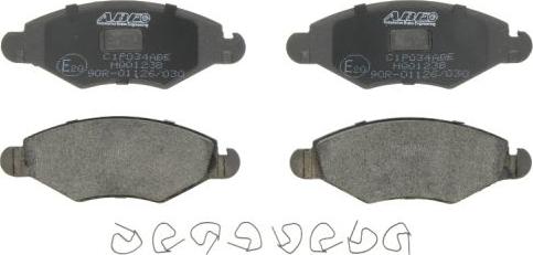 ABE C1P034ABE — Zestaw klocków hamulcowych, hamulce tarczowe