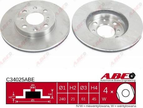 ABE C34025ABE - Tarcza hamulcowa