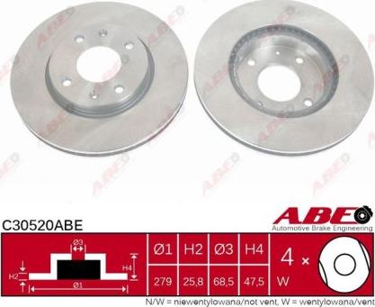 ABE C30520ABE - Tarcza hamulcowa