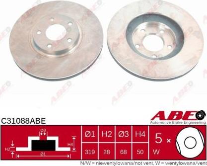 ABE C31088ABE - Tarcza hamulcowa