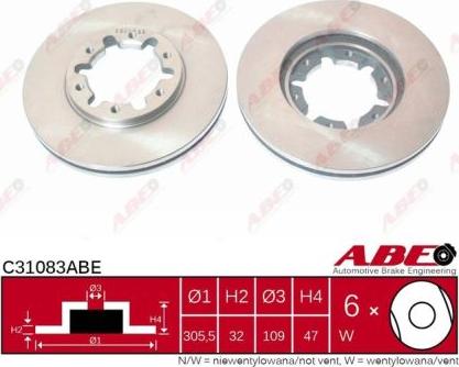 ABE C31083ABE - Tarcza hamulcowa