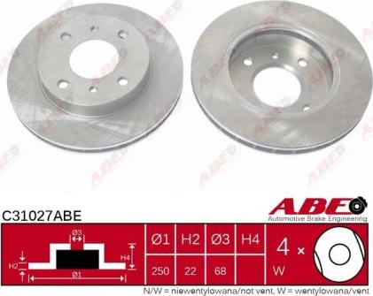 ABE C31027ABE - Tarcza hamulcowa