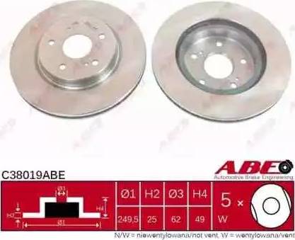 ABE C38019ABE - Tarcza hamulcowa
