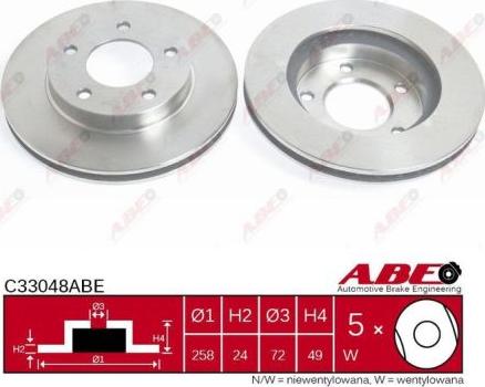ABE C33048ABE - Tarcza hamulcowa