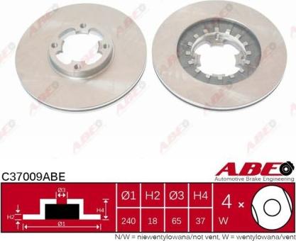 ABE C37009ABE - Tarcza hamulcowa