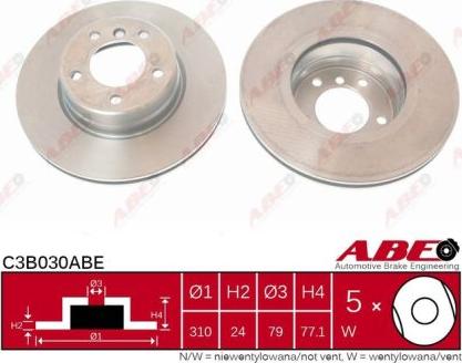 ABE C3B030ABE - Tarcza hamulcowa