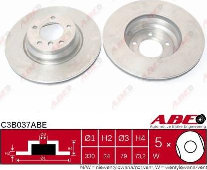 ABE C3B037ABE - Tarcza hamulcowa