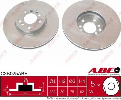 ABE C3B025ABE - Tarcza hamulcowa