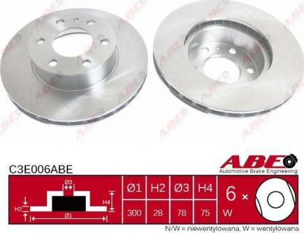 ABE C3E006ABE - Tarcza hamulcowa