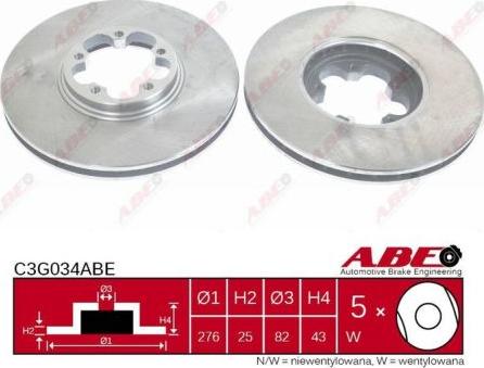 ABE C3G034ABE - Tarcza hamulcowa