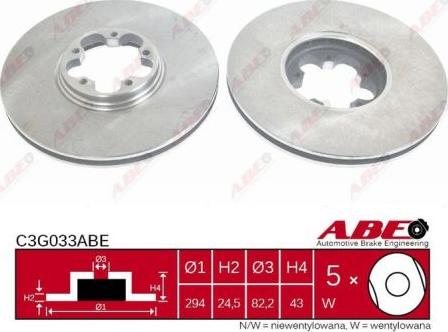 ABE C3G033ABE - Tarcza hamulcowa