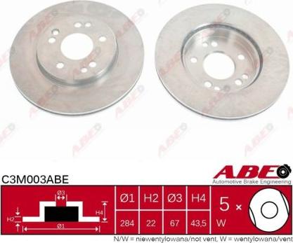 ABE C3M003ABE - Tarcza hamulcowa