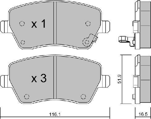 Blue Print ADK84236 - Klocek hamulcowy kpl.