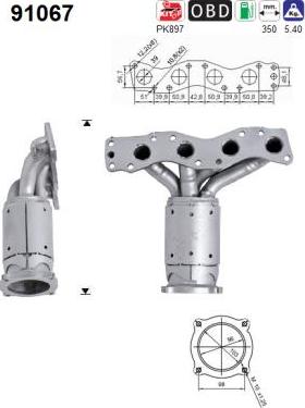 AS 91067 - KATALIZATOR SUZUKI SWIFT III 1.3-1.5 EURO 4