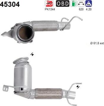 AS 45304 - KATALIZATOR BMW 2 F45-F46 MINI 1.5 EURO 6
