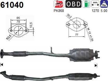 AS 61040 - KATALIZATOR HYUNDAI ATOS 1.1 EURO 4