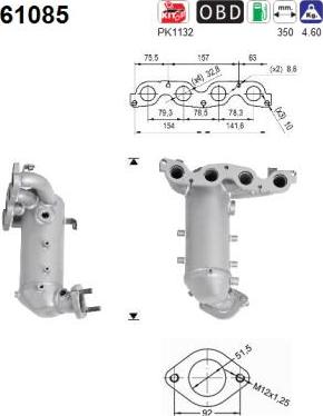 AS 61085 - KATALIZATOR HYUNDAI I20 1.2 16V EURO 4
