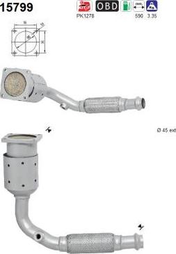 AS 15799 - KATALIZATOR PEUGEOT 301 1.6VT-I C-ELYSEE EURO 5 EURO 6