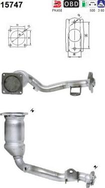 AS 15747 - KATALIZATOR CITROEN C2 EURO 3