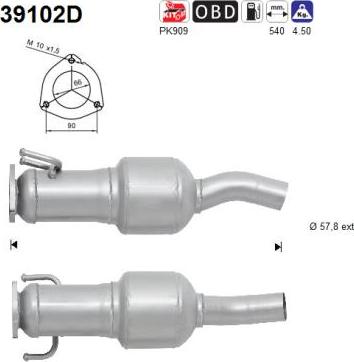 AS 39102D - KATALIZATOR IVECO DAILY V 2.3D 06- EURO 4