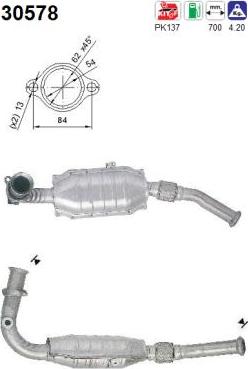 AS 30578 - KATALIZATOR RENAULT CLIO II-KANGOO 1.4-1.6 EURO 2