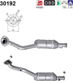 AS 30192 - KATALIZATOR RENAULT CLIO-TWINGO 1.2 8V-16V EURO 4