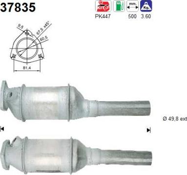 AS 37835 - KATALIZATOR VW 1.6 GOLF III-PASSAT B3-4
