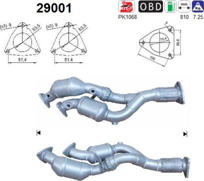 AS 29001 - KATALIZATOR VW TOUAREG 3.2 V6 PORSCHE CAYENNE 3.2 EURO 4