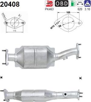 AS 20408 - KATALIZATOR FORD MONDEO III 1.8-2.0 EURO 3