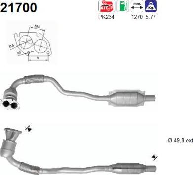 AS 21700 - KATALIZATOR OPEL ASTRA G EURO 1-2 1.6 16V