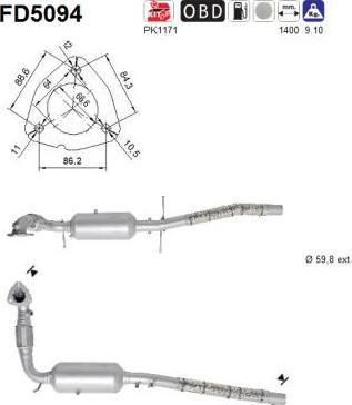 AS FD5094 — Filtr sadzy / filtr cząstek stałych, układ wydechowy