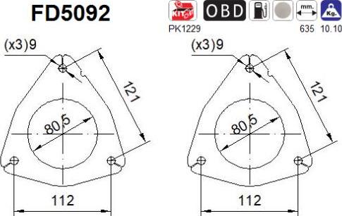 AS FD5092 — Filtr sadzy / filtr cząstek stałych, układ wydechowy