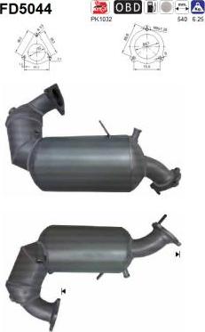 AS FD5044 — Filtr sadzy / filtr cząstek stałych, układ wydechowy