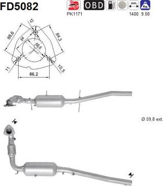 AS FD5082 — Filtr sadzy / filtr cząstek stałych, układ wydechowy