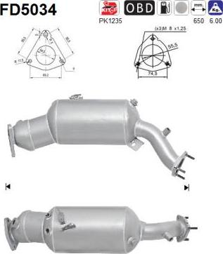 AS FD5034 — Filtr sadzy / filtr cząstek stałych, układ wydechowy