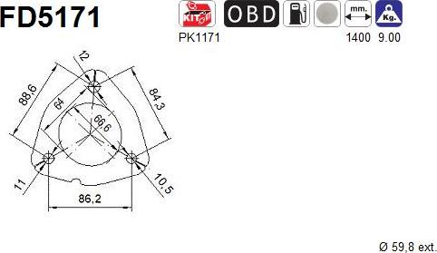 AS FD5171 — Filtr sadzy / filtr cząstek stałych, układ wydechowy
