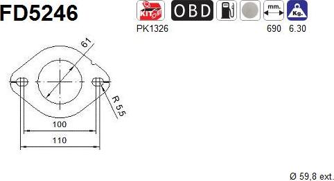 AS FD5246 — Filtr sadzy / filtr cząstek stałych, układ wydechowy