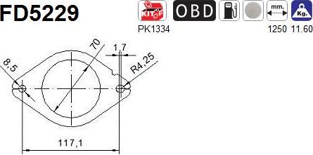 AS FD5229 — Filtr sadzy / filtr cząstek stałych, układ wydechowy