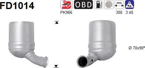 AS FD1014 - FILTR CZĄSTEK STAŁYCH DPF CITROEN 1.6HDI EURO 4