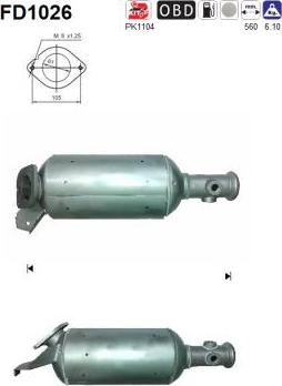 AS FD1026 - FILTR CZĄSTEK STAŁYCH DPF RENAULT MASTER II 2.5DCI EURO 4