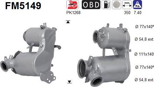AS FM5149 — Filtr sadzy / filtr cząstek stałych, układ wydechowy