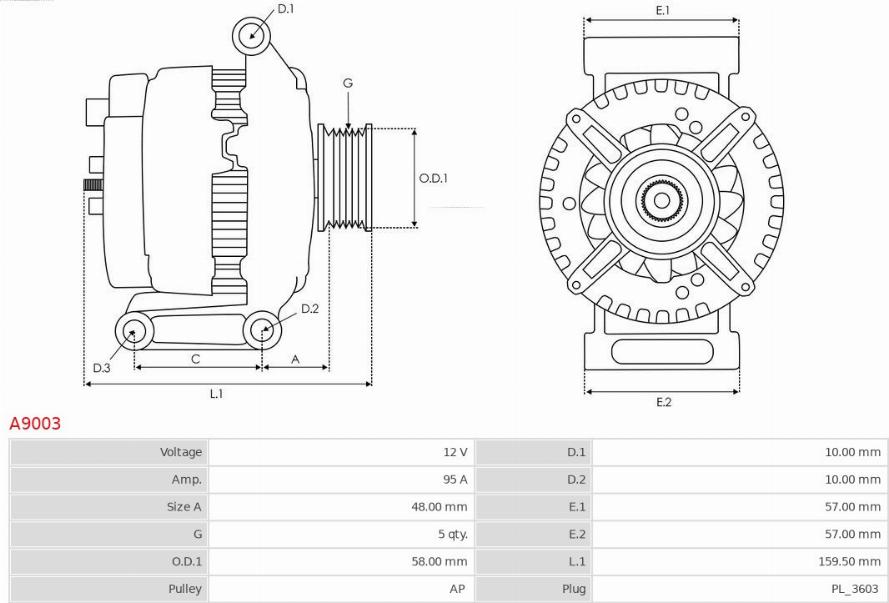 AS-PL A9003 - ALTERNATOR
