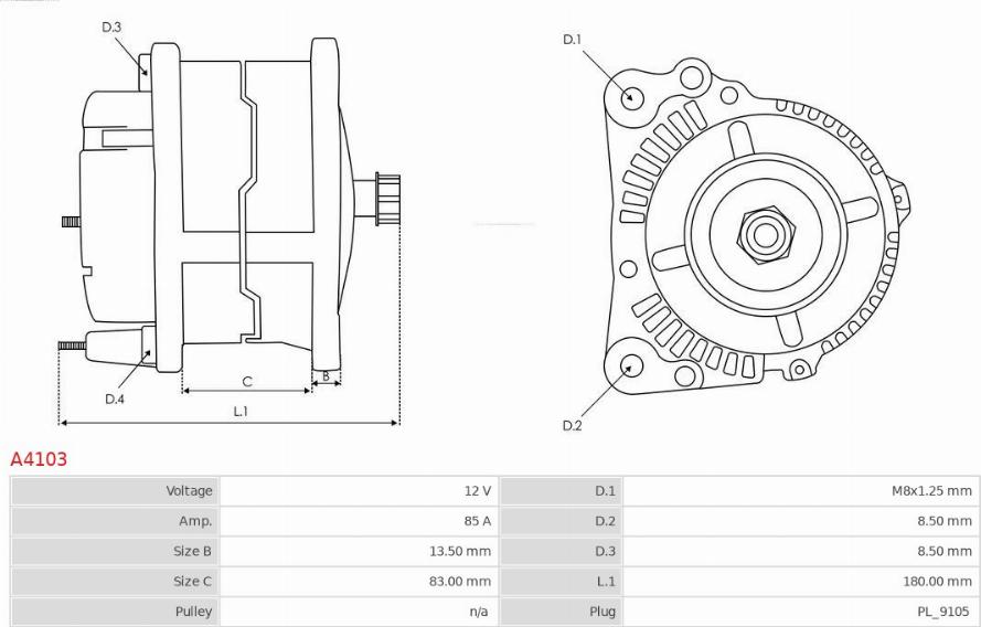 AS-PL A4103 - ALTERNATOR
