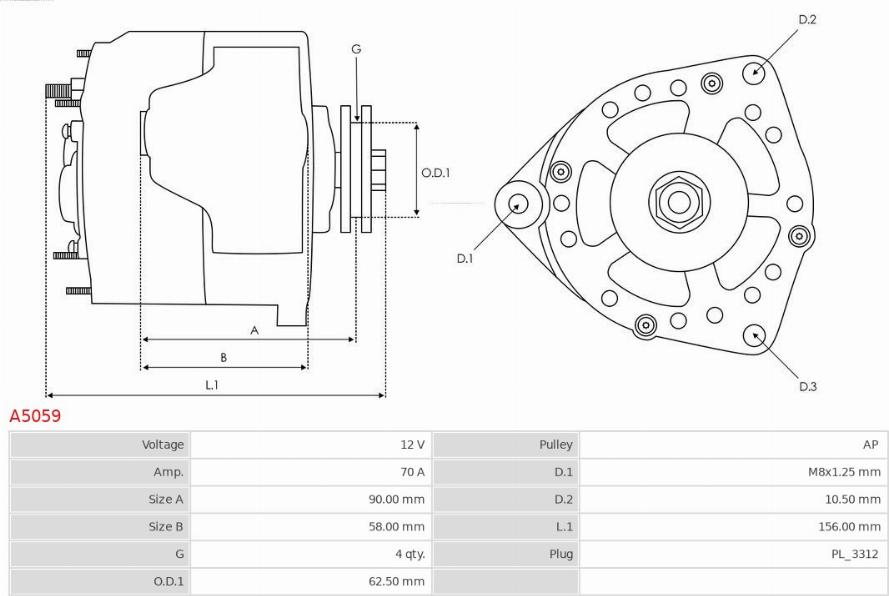 AS-PL A5059 - ALTERNATOR
