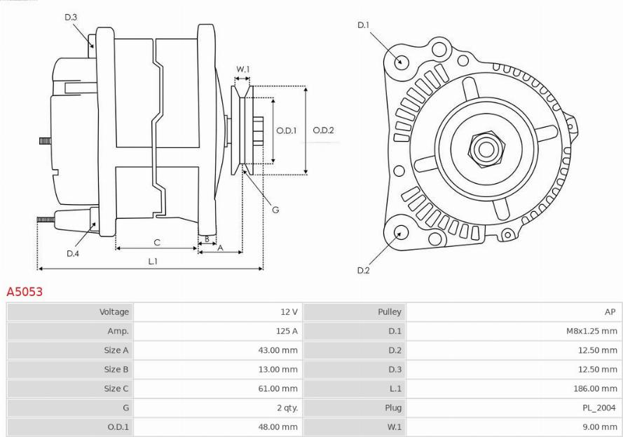 AS-PL A5053 - ALTERNATOR