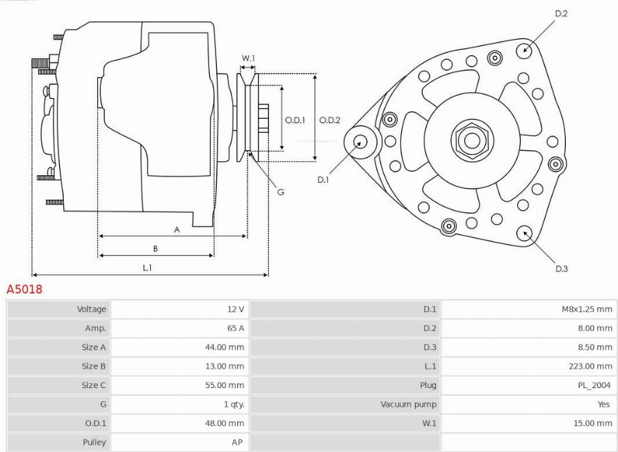 AS-PL A5018 - ALTERNATOR