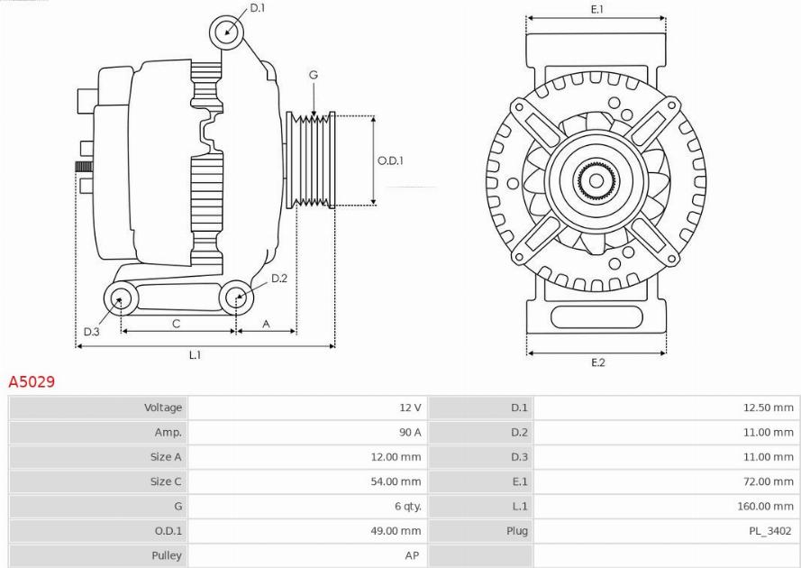 AS-PL A5029 - ALTERNATOR